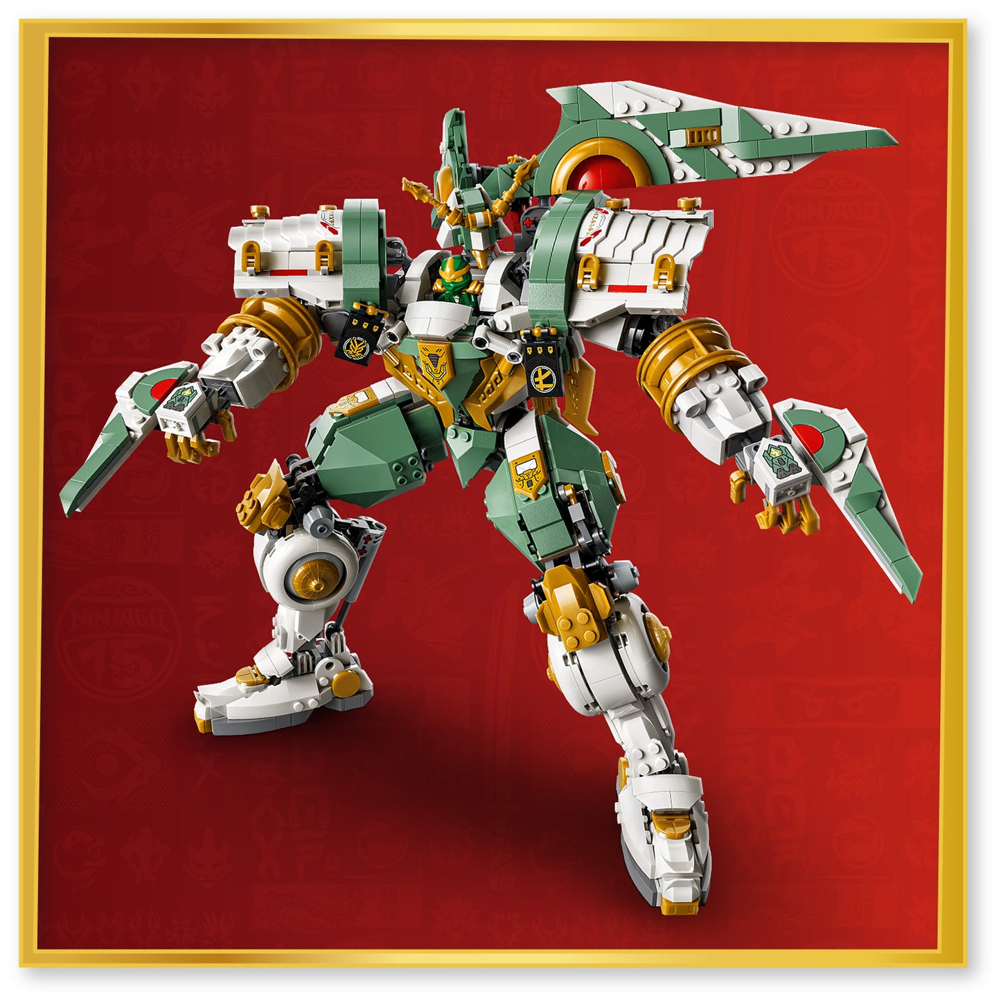 LEGO NINJAGO 15-Jarig Jubileum: Lloyds Reusachtige Mecha Bouwpakket voor Kinderen – Ninja Speelgoed met Minifiguur, Schild en Zwaard – Cadeau voor Jongens vanaf 14 Jaar en Volwassenen – 71860