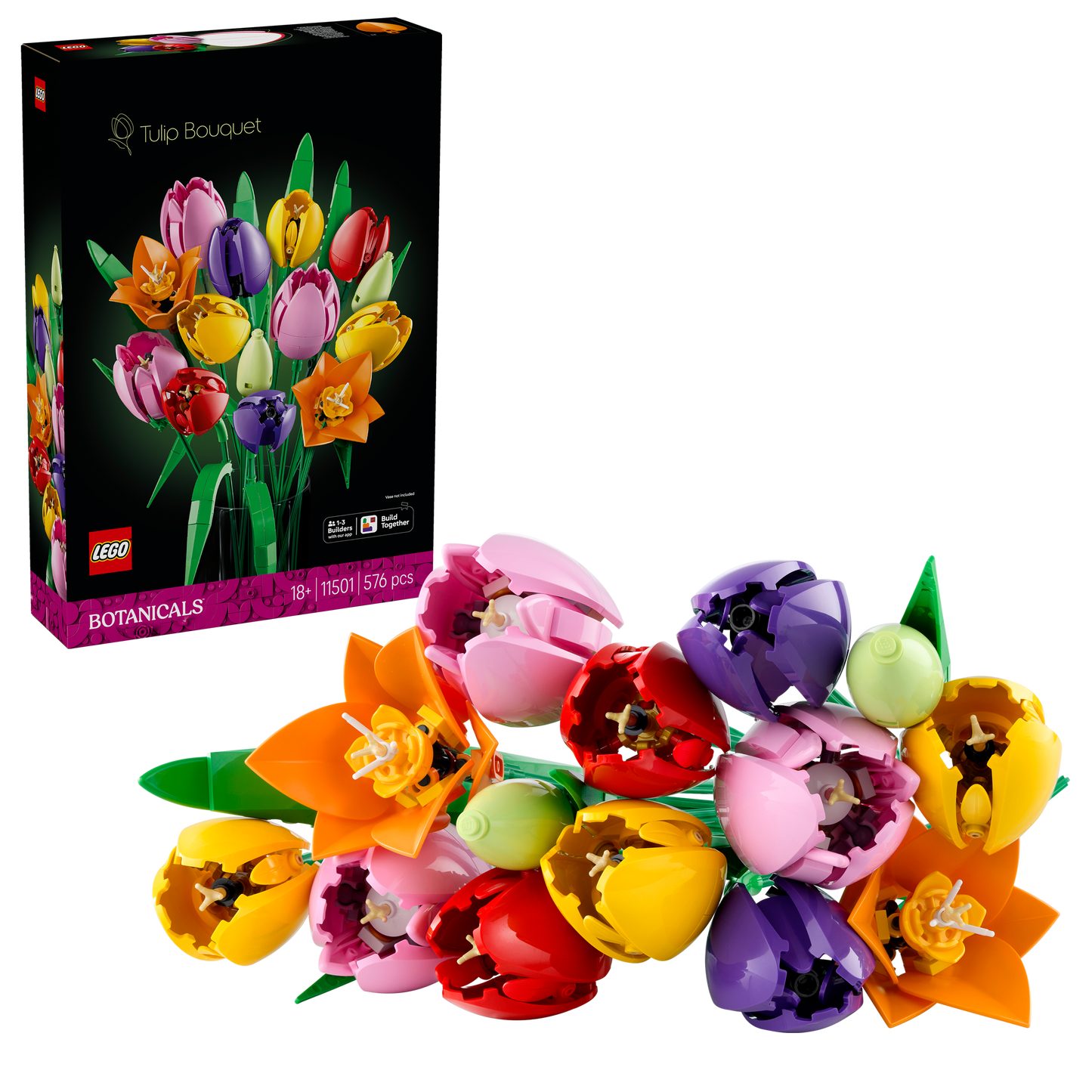 LEGO® Botanicals Boeket met Tulpen - Bloemendecoratie - Bouwset voor Volwassenen - Cadeautip - 11501