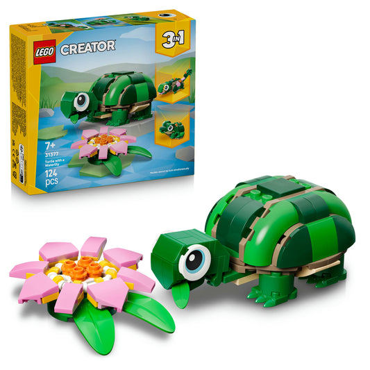 LEGO® Creator 3in1 Schildpad met Waterlelie - Speelgoedmodel - Bouw Om tot Kameleon of Kikker - 31377