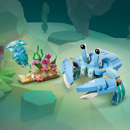 LEGO® Creator 3in1 Zeedieren: Prachtige Dolfijnen - Bouw Om tot een Zeepaardje of Krab - 31385