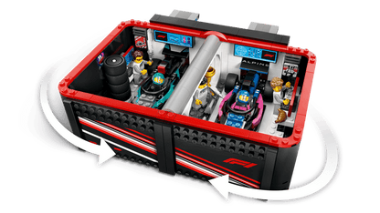 LEGO Pitbox met Mercedes AMG en Alpine F1 auto's 60444 City