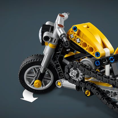LEGO Technic Gele Motor – Voertuig Bouwpakket met Speelgoed voor Kinderen met 3-Cilindermotor – STEM Verjaardagsadeau voor Jongens vanaf 7 Jaar en Liefhebbers van Techniek – 42225