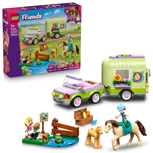 LEGO Friends Trailer met Paard en Veulen Bouwpakket met Speelgoed voor Kinderen en Poppetjes 42695