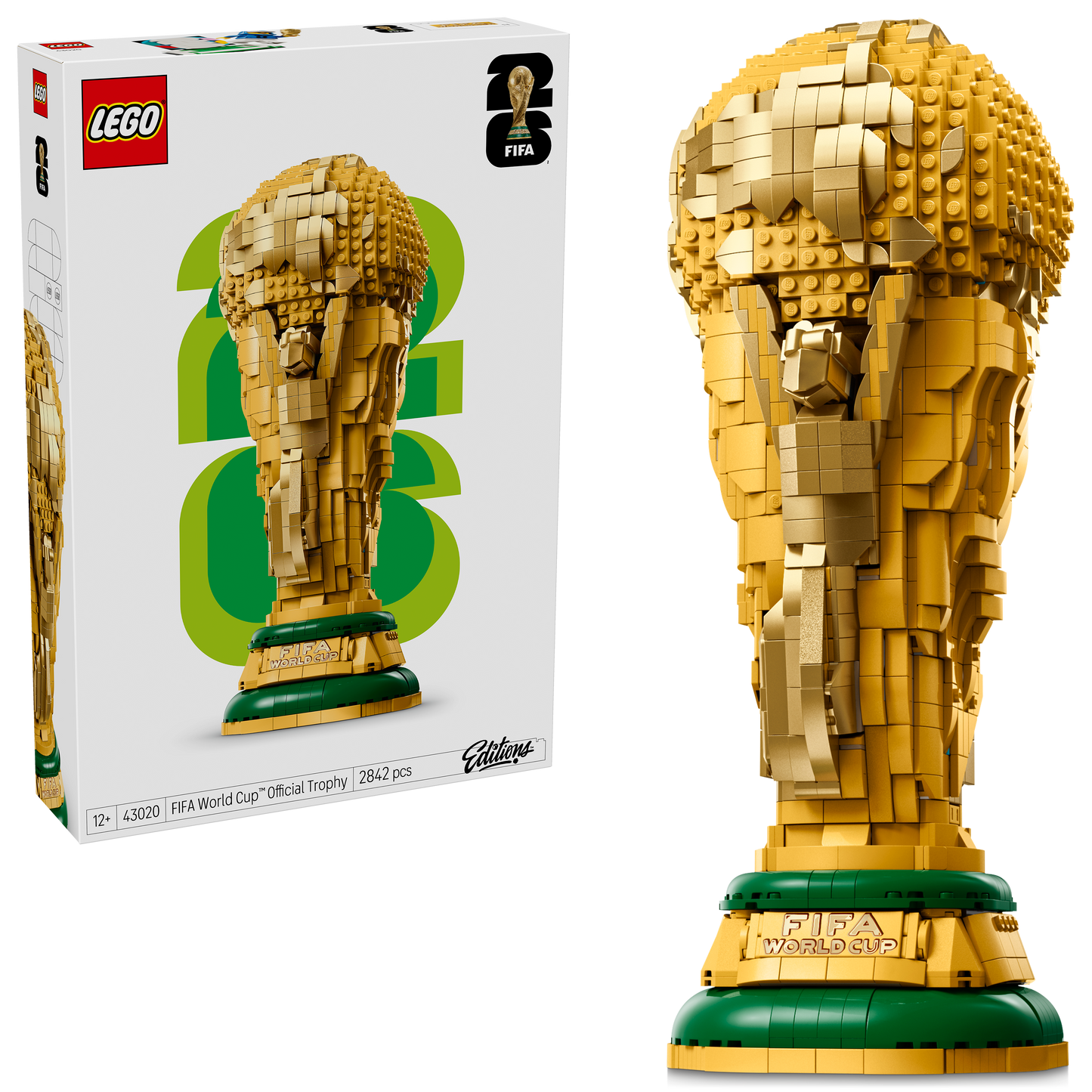 LEGO Editions Officiële FIFA World Cup Trofee – 3D DIY Bouwpakket voor Kinderen en Tieners met Verzamelbare Minifiguur – WK Voetbal Cadeau voor Jongens, Meisjes en Volwassen Fans Vanaf 12 Jaar – 43020