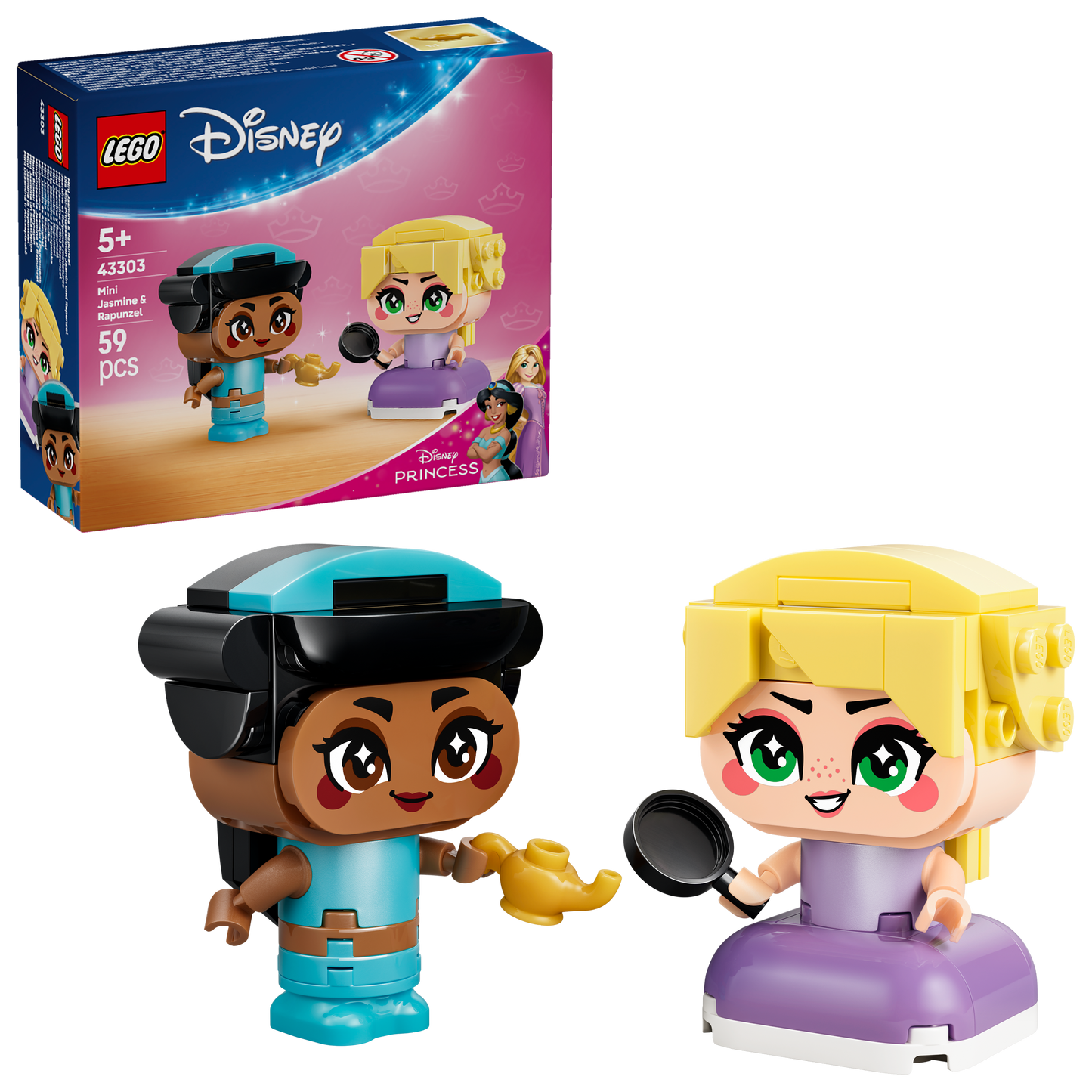 LEGO® ǀ Disney Princess Mini Jasmine en Rapunzel - Disney Bouwset voor Fantasierijk Spelen - 43303