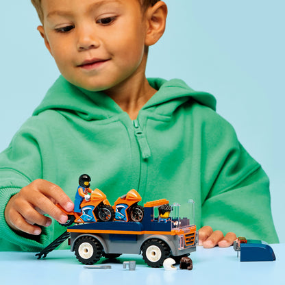 LEGO® City Transportwagen voor Motoren - Bouwset met Speelgoedvoertuig - 2 Minifiguren - 60491