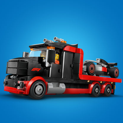 LEGO City F1 Displaytruck met Audi F1 Racewagen Speelgoed voor Kinderen - Bouwpakket met 3 Minifiguren en Voertuigliftfunctie - Cadeau voor Jongens vanaf 7 Jaar en Motorsport Fans - 60493