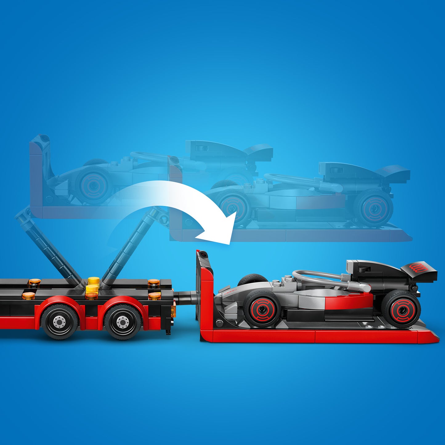 LEGO City F1 Displaytruck met Audi F1 Racewagen Speelgoed voor Kinderen - Bouwpakket met 3 Minifiguren en Voertuigliftfunctie - Cadeau voor Jongens vanaf 7 Jaar en Motorsport Fans - 60493