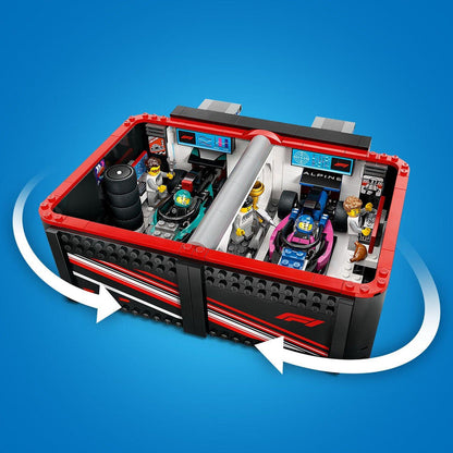 LEGO Pitbox met Mercedes AMG en Alpine F1 auto's 60444 City