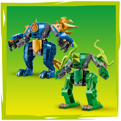 LEGO NINJAGO Jay’s Drakenmechastrijd Mecha – Ninja Speelgoed voor Kinderen met 2 Actiefiguren, 2 Minifiguren, Katana en Zwaard – Verjaardagscadeau voor Jongens vanaf 4 Jaar en Fans – 71853