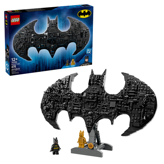 LEGO DC Batman Logo – Superhelden Speelgoed voor Kinderen met 2 Minifiguren – 3D DIY Kinderkamer Decoratie – Cadeau voor Jongens vanaf 12 jaar en Fans – 76330