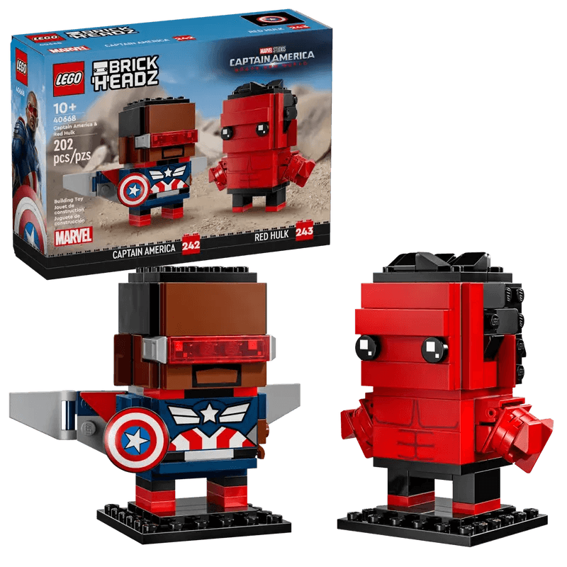 LEGO Captain America en Rode Hulk figuren 40668 Brickheadz