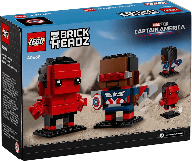 LEGO Captain America en Rode Hulk figuren 40668 Brickheadz