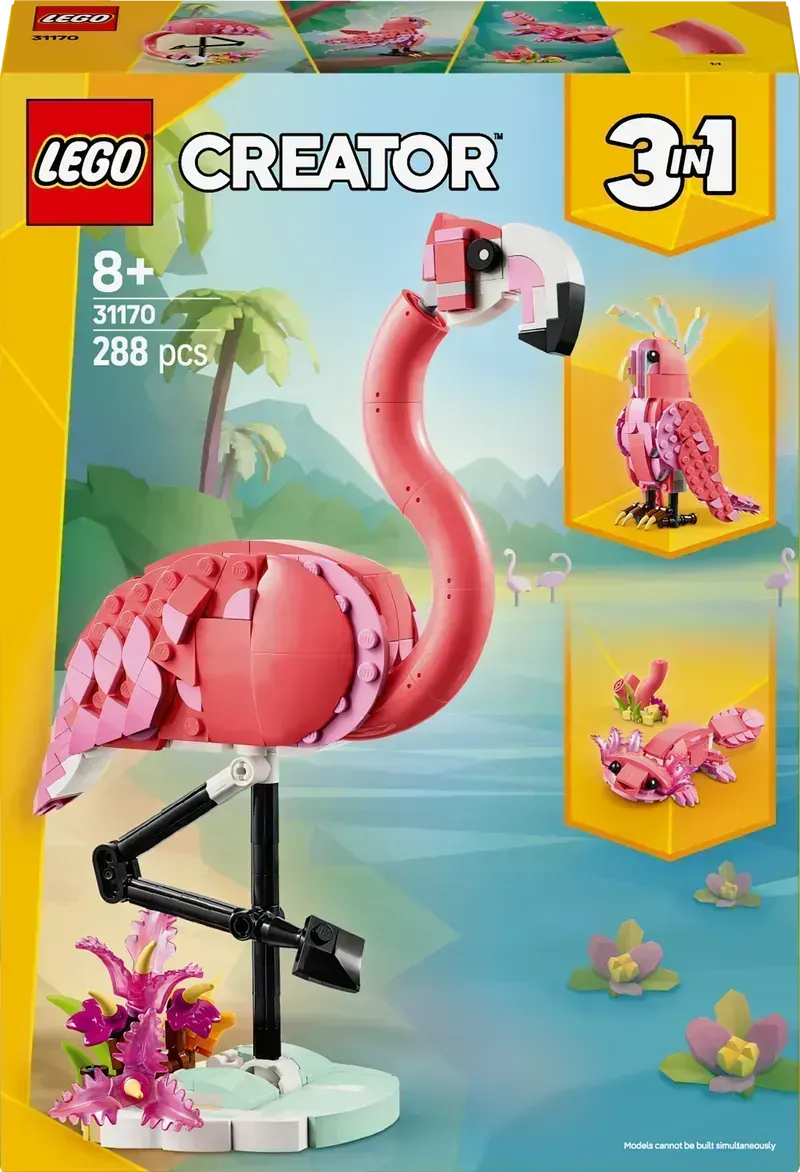 LEGO Wilde dieren Roze Flamingo 31170 Creator (Pre-Order: maart 2025)