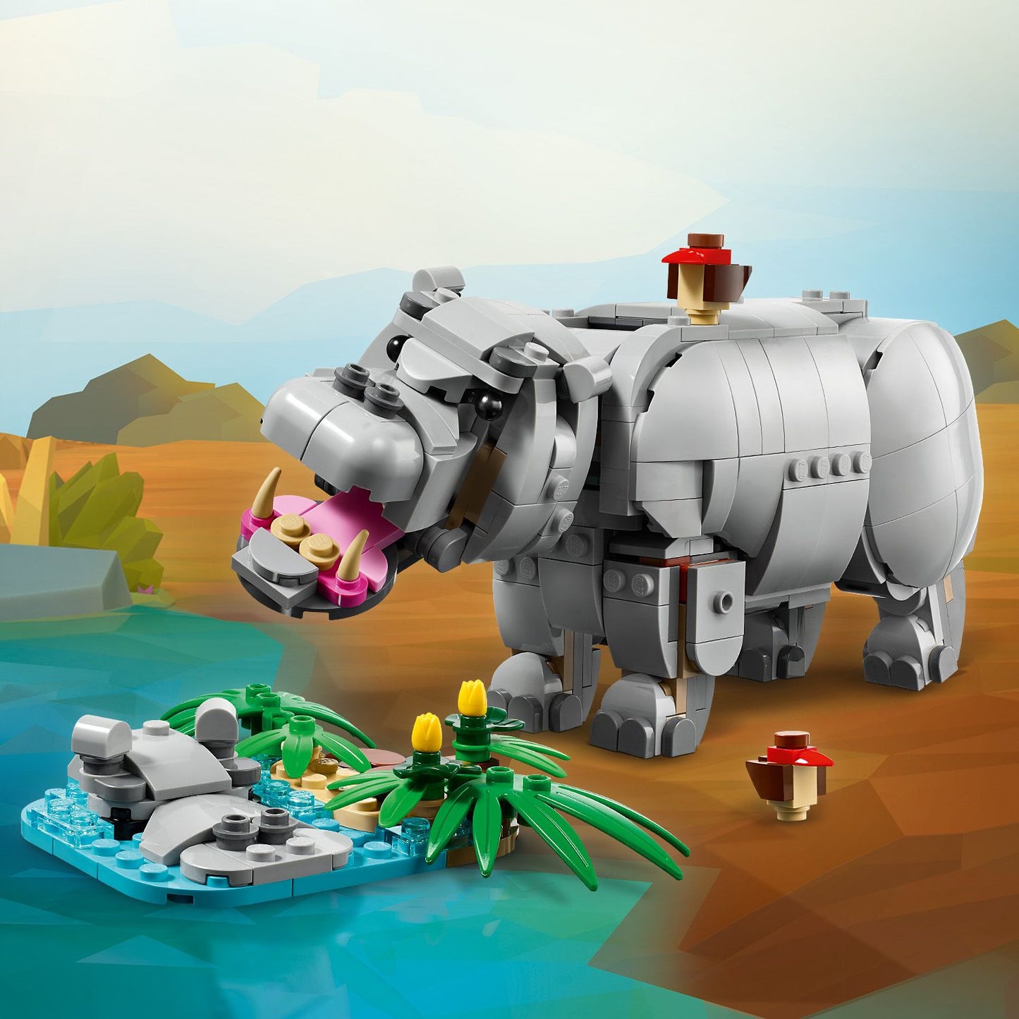 LEGO Wilde dieren: machtige neushoorn met vogels 31171 Creator