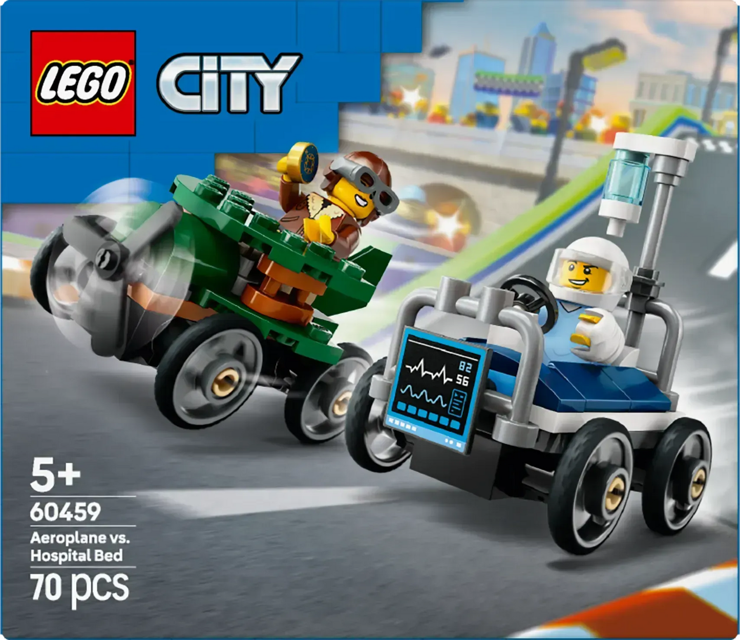 LEGO Raceauto pakket: vliegtuig vs ziekenhuisbed 60459 City
