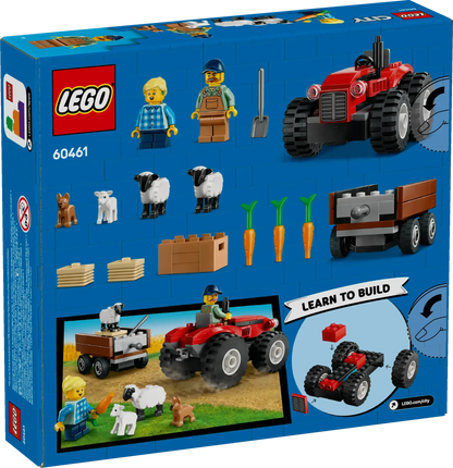 LEGO Rode tractor met aanhanger en schapen 60461 City