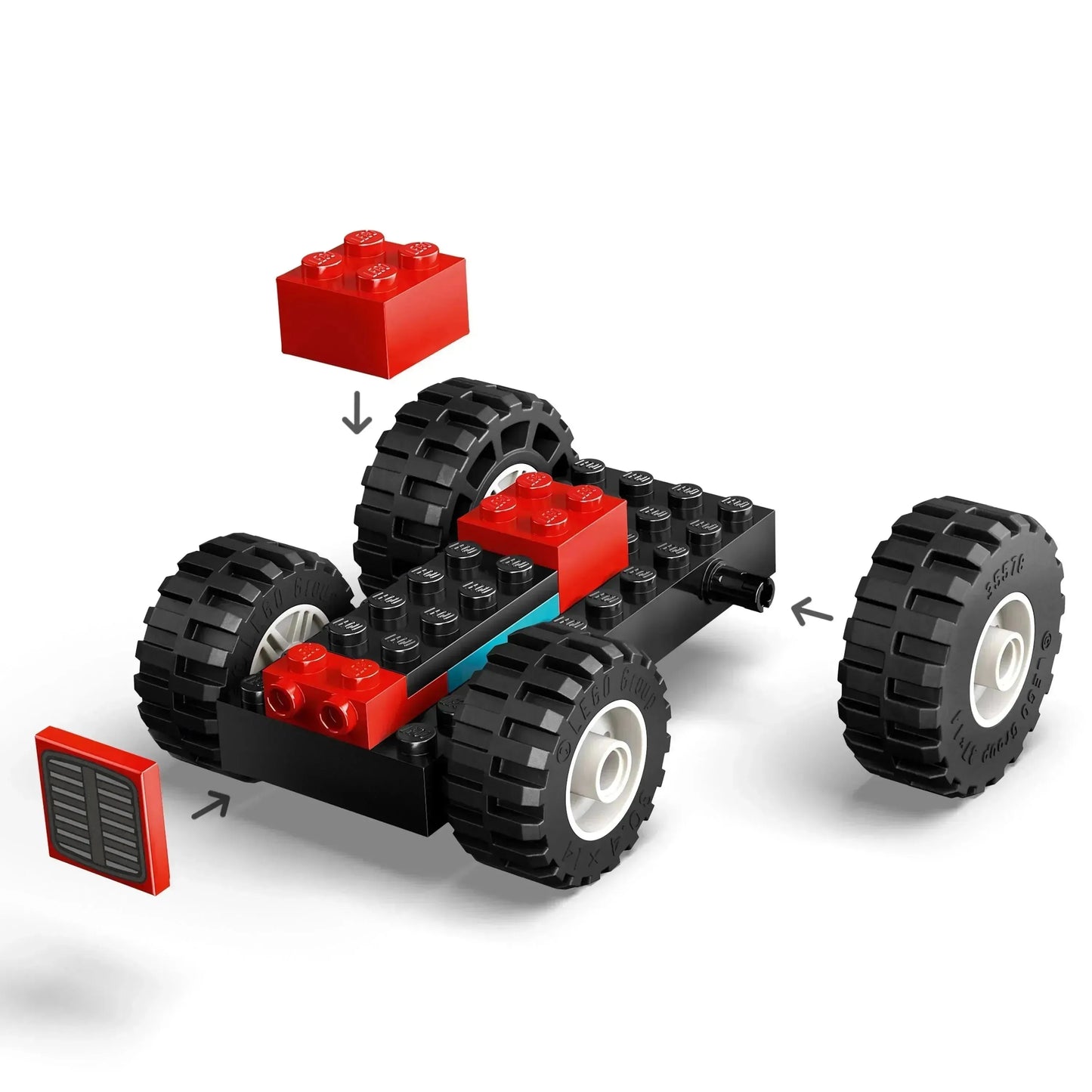 LEGO Rode tractor met aanhanger en schapen 60461 City