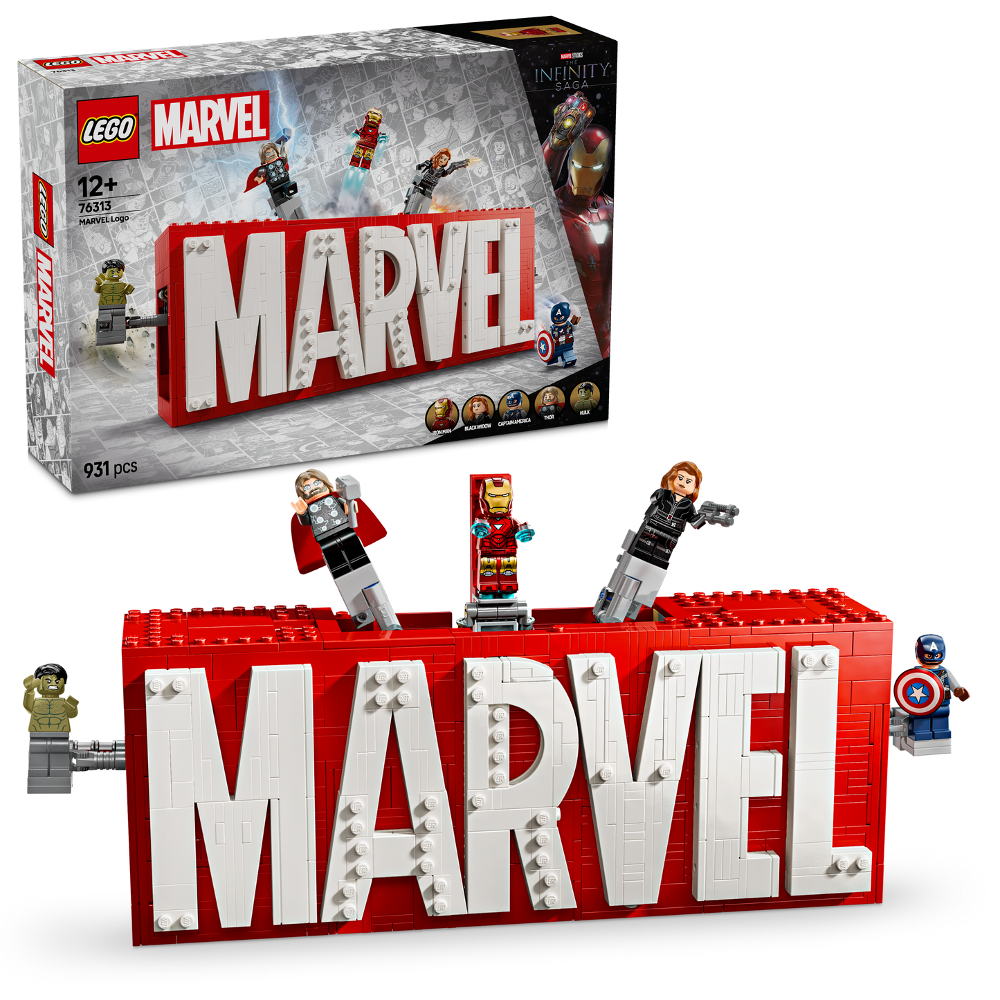 LEGO Marvel logo en figuren 76313 Superheroes (Pre-Order: januari 2025)