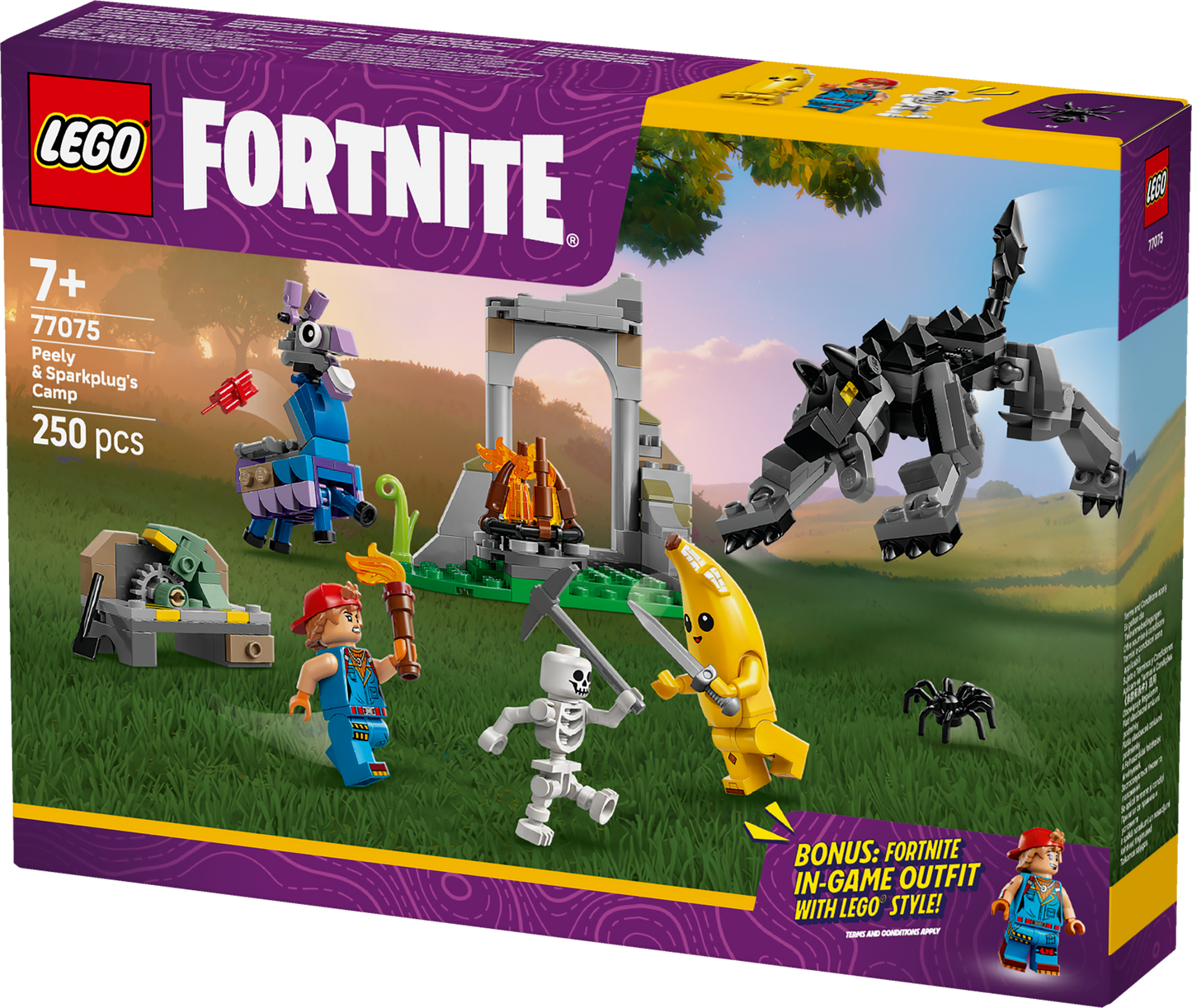 LEGO Peely en Sparkplugs kamp 77075 Fortnite