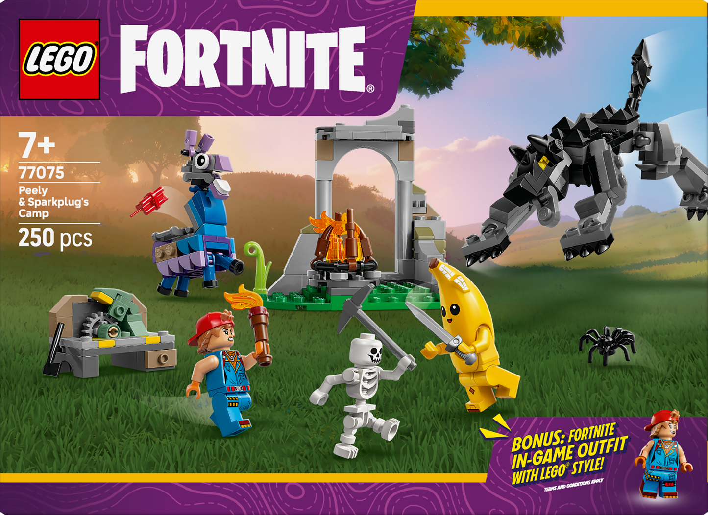 LEGO Peely en Sparkplugs kamp 77075 Fortnite