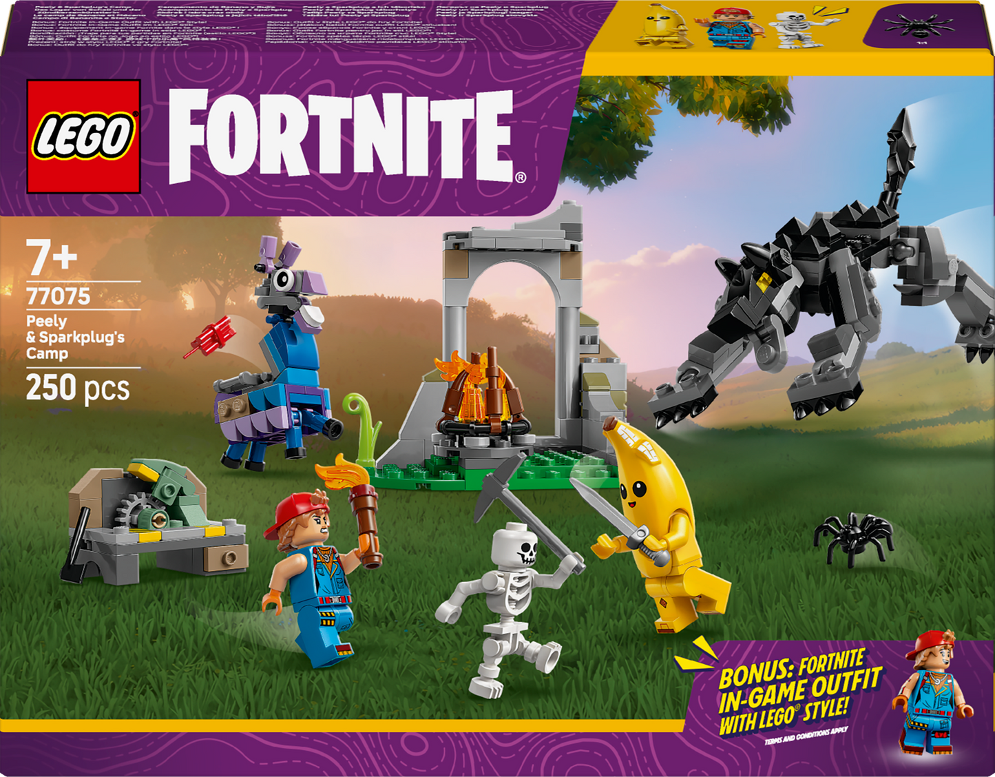 LEGO Peely en Sparkplugs kamp 77075 Fortnite