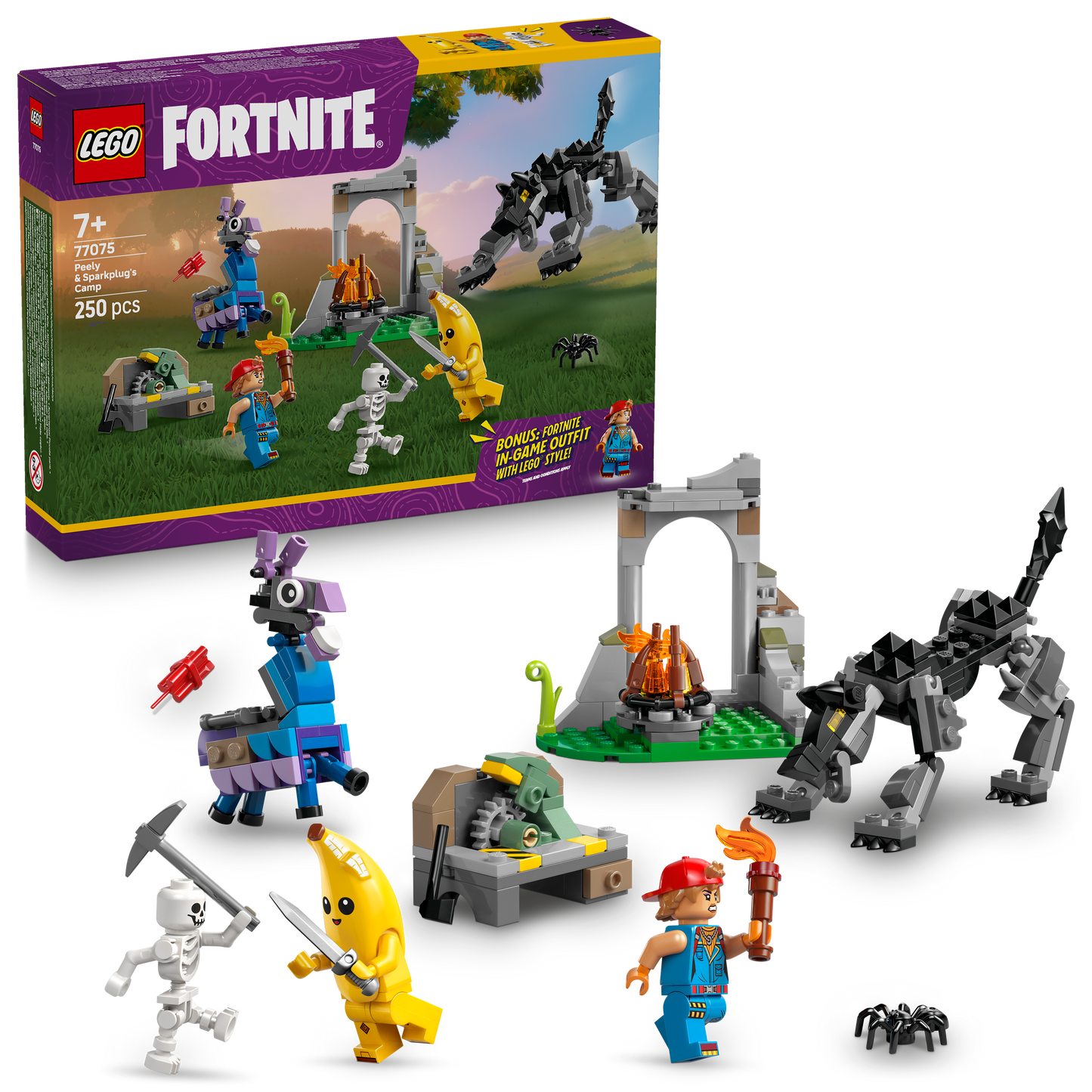LEGO Peely en Sparkplugs kamp 77075 Fortnite