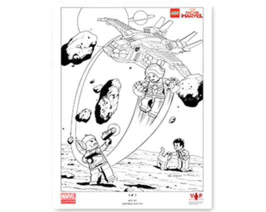 LEGO Captain Marvel Black & White Art Print 5005876 Gear LEGO Gear @ 2TTOYS | Official LEGO shop😊🥰 LEGO €. 9.99