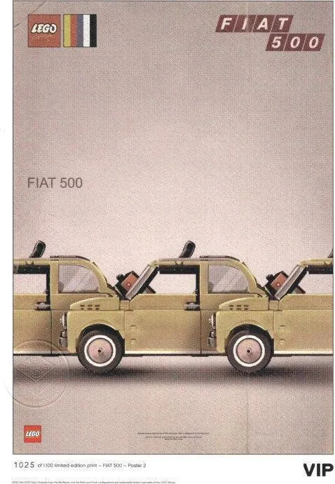 LEGO Fiat Art Print 2 - Three Cars 5006304 Gear LEGO Gear @ 2TTOYS | Official LEGO shop😊🥰 LEGO €. 0.00